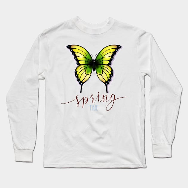 Butterfly Spring Time Long Sleeve T-Shirt by Casino Royal 